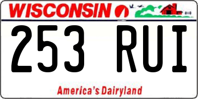 WI license plate 253RUI