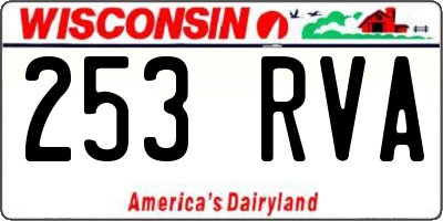 WI license plate 253RVA