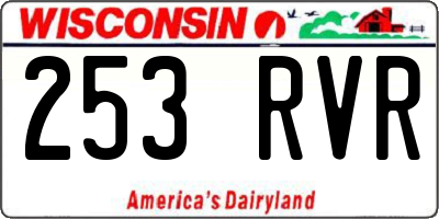 WI license plate 253RVR