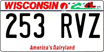 WI license plate 253RVZ