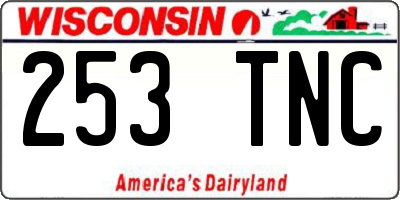 WI license plate 253TNC