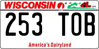 WI license plate 253TOB