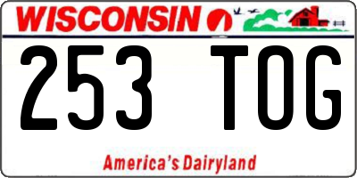 WI license plate 253TOG
