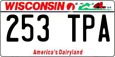 WI license plate 253TPA