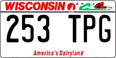 WI license plate 253TPG