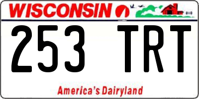 WI license plate 253TRT