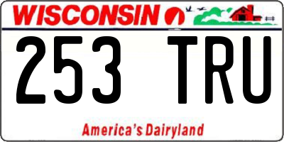 WI license plate 253TRU