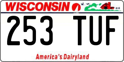 WI license plate 253TUF