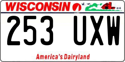 WI license plate 253UXW