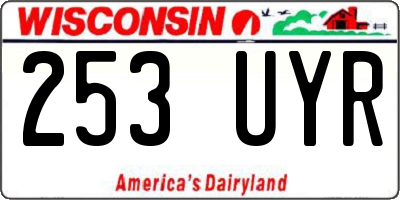 WI license plate 253UYR