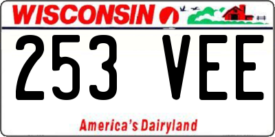 WI license plate 253VEE