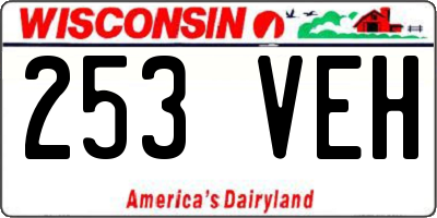 WI license plate 253VEH