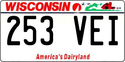 WI license plate 253VEI