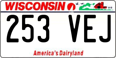 WI license plate 253VEJ