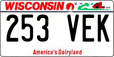 WI license plate 253VEK