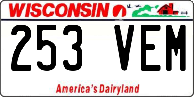 WI license plate 253VEM