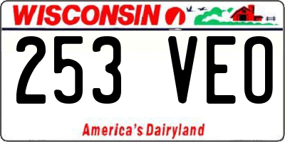 WI license plate 253VEO