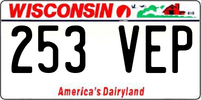 WI license plate 253VEP