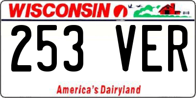 WI license plate 253VER