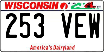 WI license plate 253VEW