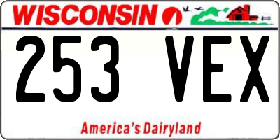 WI license plate 253VEX