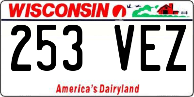 WI license plate 253VEZ