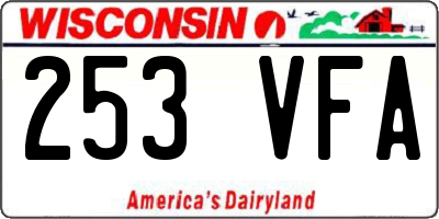 WI license plate 253VFA