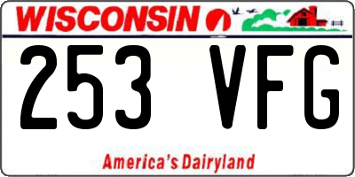 WI license plate 253VFG