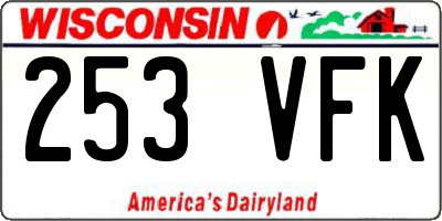 WI license plate 253VFK