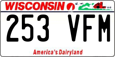 WI license plate 253VFM