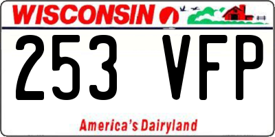 WI license plate 253VFP