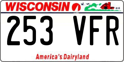 WI license plate 253VFR