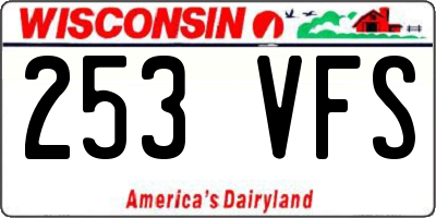 WI license plate 253VFS