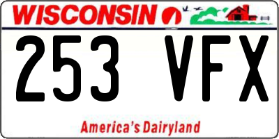 WI license plate 253VFX