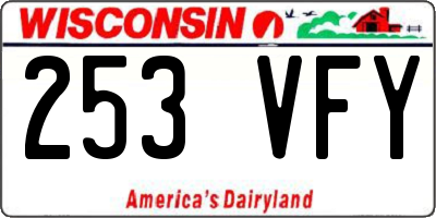 WI license plate 253VFY