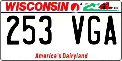 WI license plate 253VGA