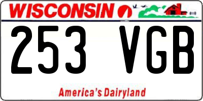 WI license plate 253VGB