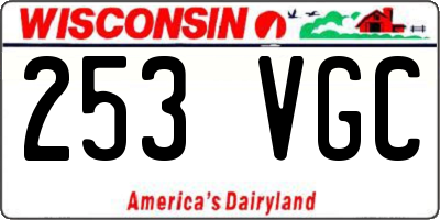 WI license plate 253VGC