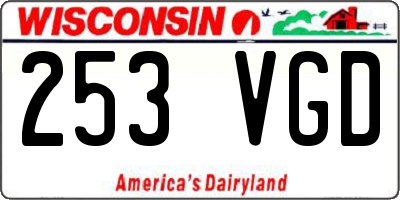 WI license plate 253VGD