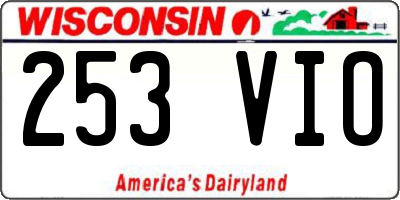 WI license plate 253VIO