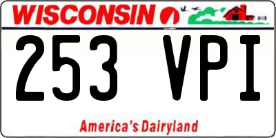 WI license plate 253VPI
