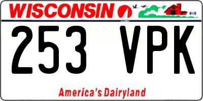 WI license plate 253VPK