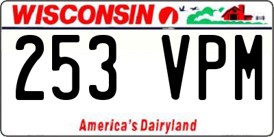 WI license plate 253VPM