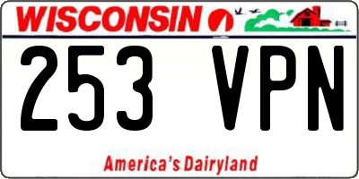 WI license plate 253VPN