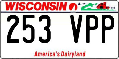 WI license plate 253VPP