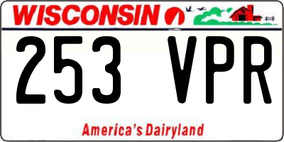 WI license plate 253VPR