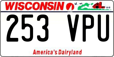 WI license plate 253VPU