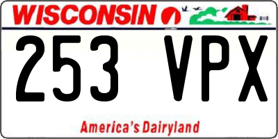 WI license plate 253VPX