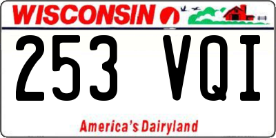 WI license plate 253VQI