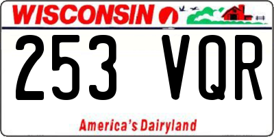 WI license plate 253VQR